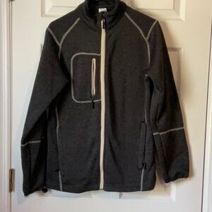 Crazy Apparel Men’s Black Gray Tone Lightweight Zipper Up Jacket Size Small